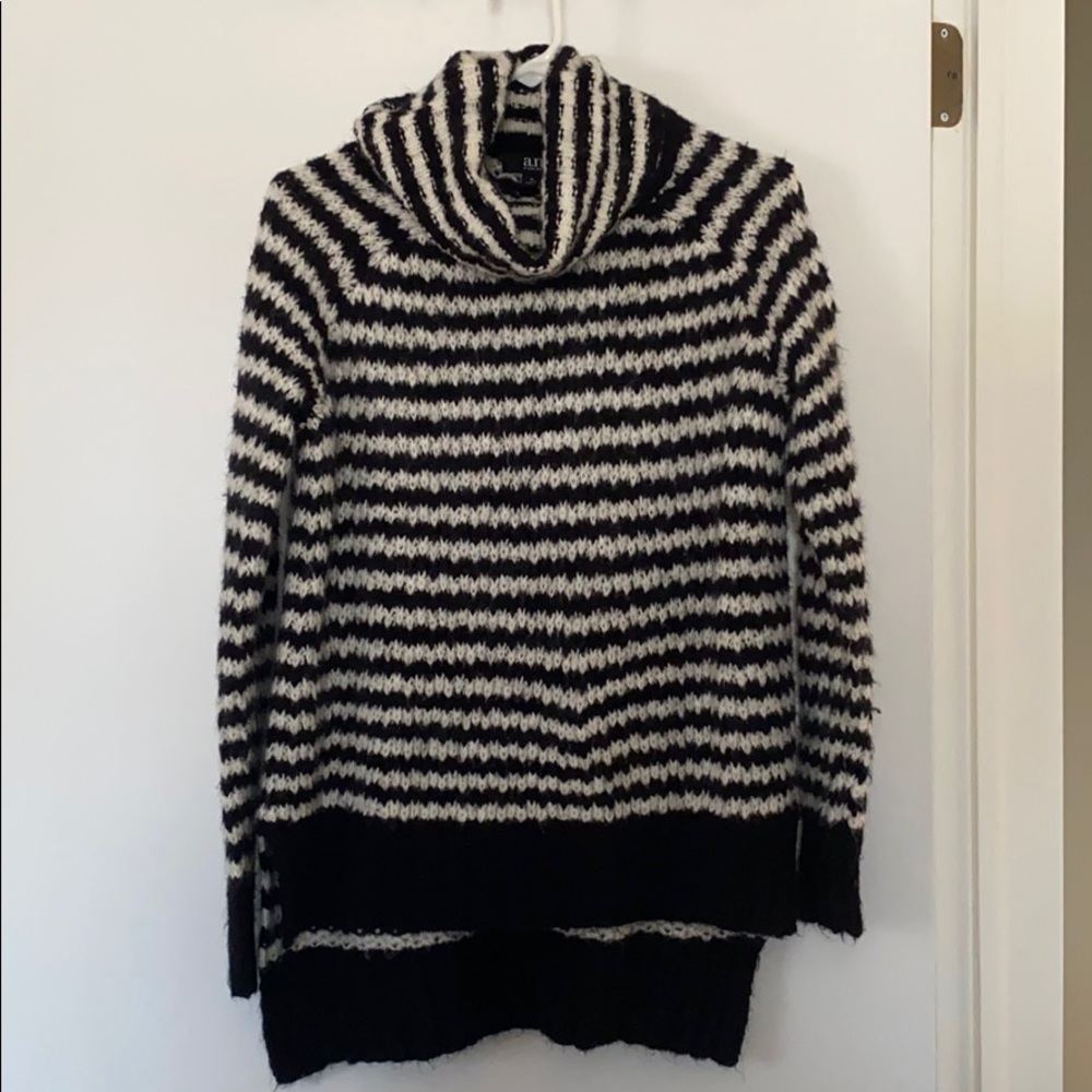 Mock striped sweater